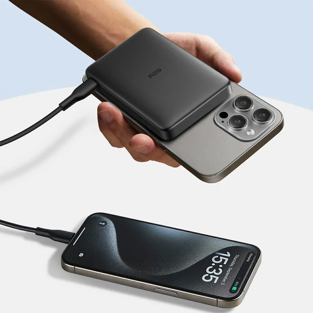 Batterie Externe Power Bank sans Fil Magnétique ESR Qi2 MagSlim 10000mAh Argent — vue 2