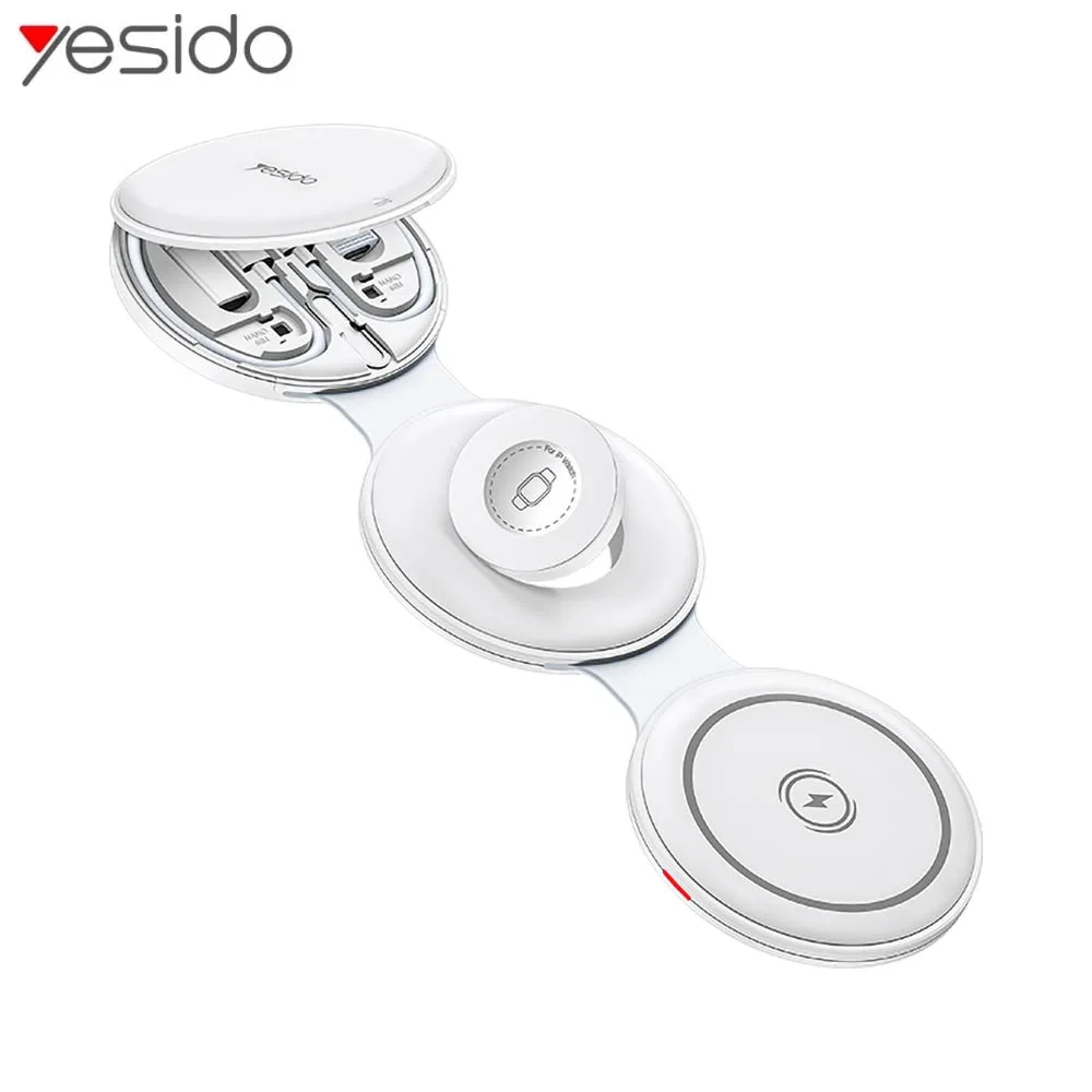 Station de Charge sans Fil Yesido DS29 20W (avec Kit d'Accessoires) 5 en 1 Blanc