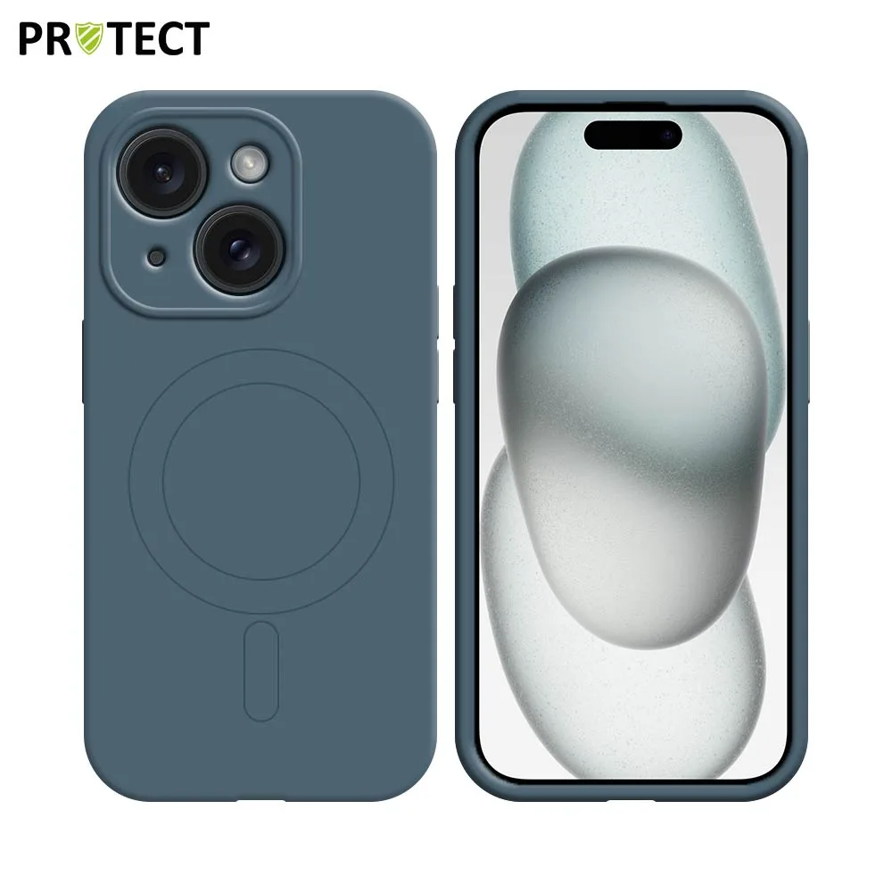 Coque de Protection IZ001 PROTECT pour Apple iPhone 15 Plus MagSafe Bleu