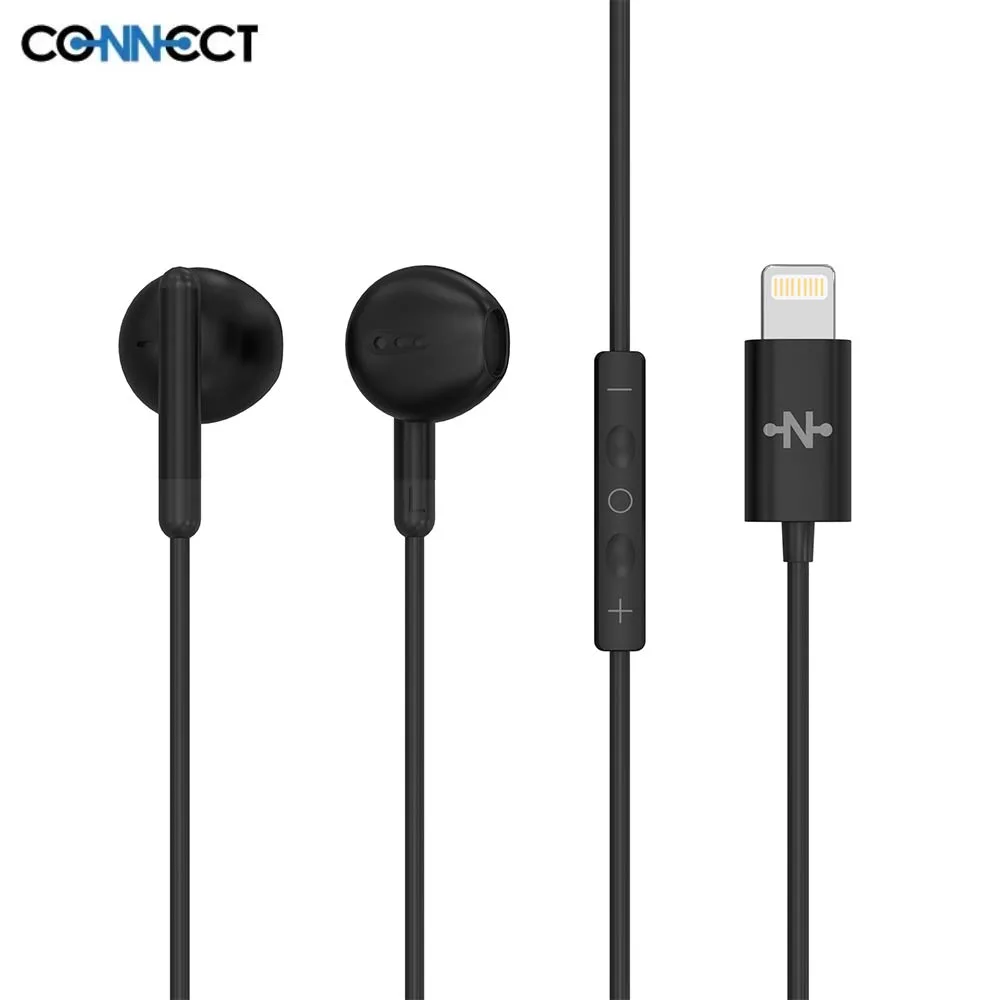 Écouteurs Filaires Lightning CONNECT Bulk x10 Noir