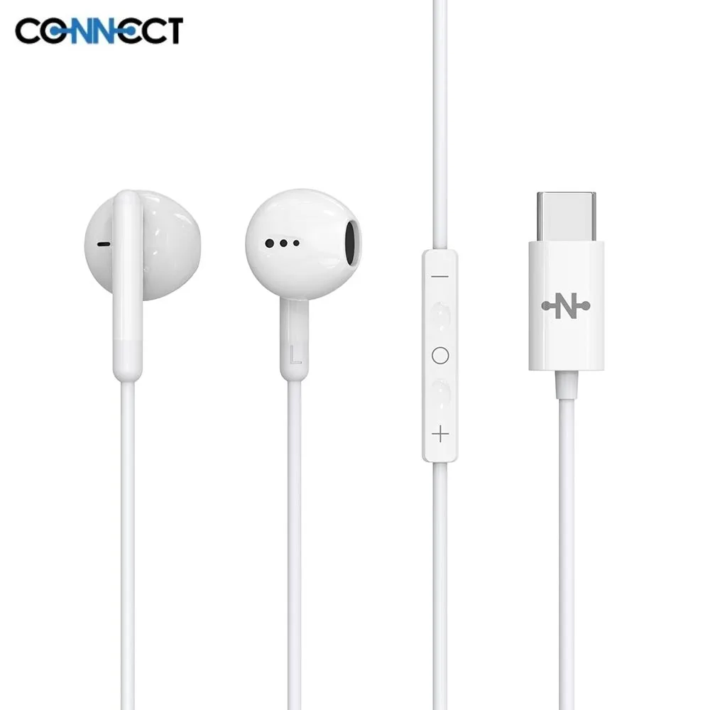 Écouteurs Filaires USB-C CONNECT Blanc
