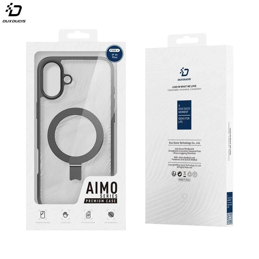 Coque de Protection Aimo Dux Ducis pour Apple iPhone 16 Plus (with Magnetic Stand) MagSafe Noir