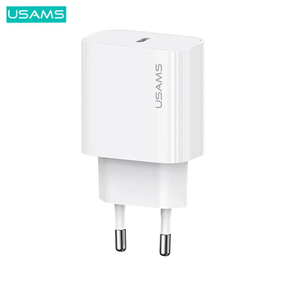 Chargeur Secteur USB-C Usams T65 20W Blanc