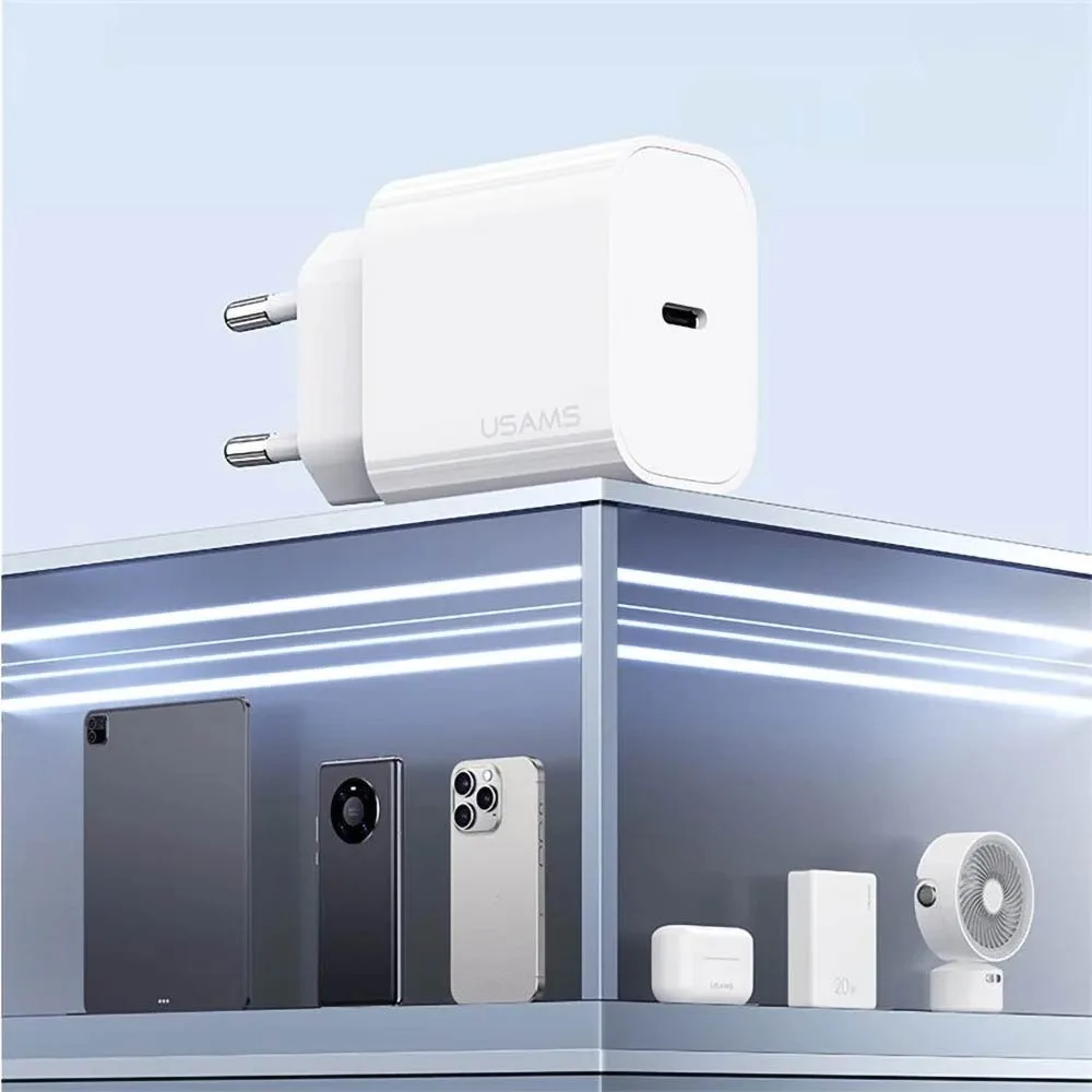 Chargeur Secteur USB-C Usams T65 20W Blanc