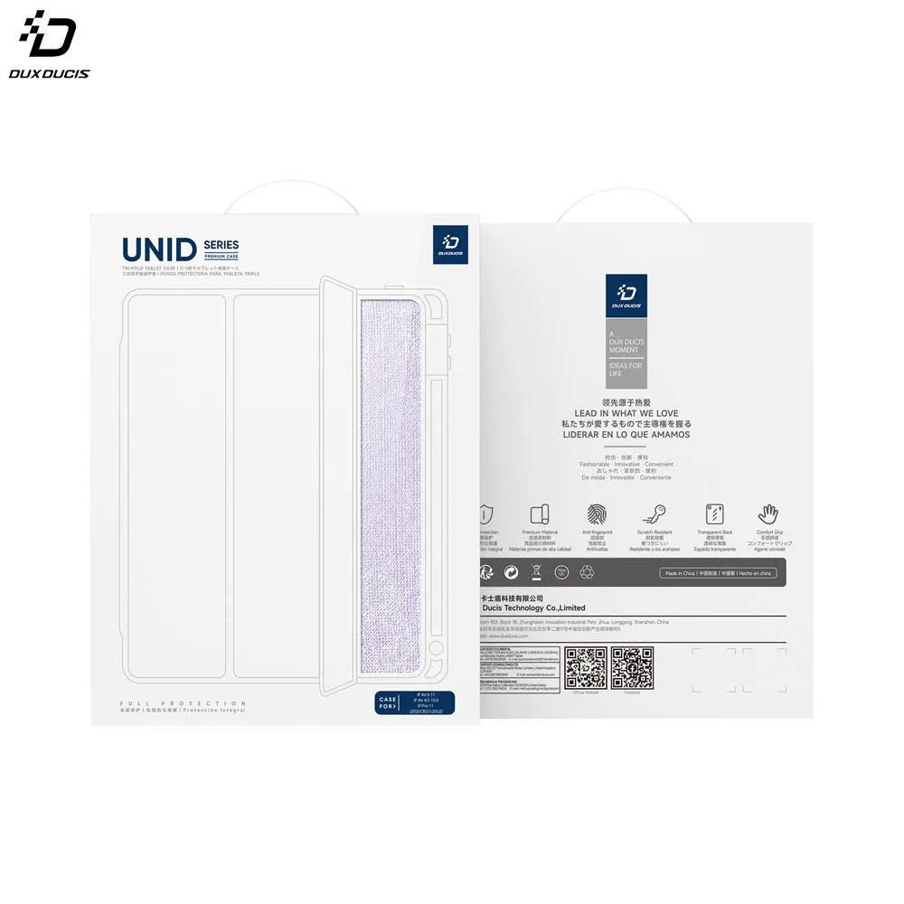 Housse de Protection Unid Dux Ducis pour Apple iPad Pro 11" (2e, 3e génération, M2 4e génération) & iPad Air 4, 5, 11 M2 Noir
