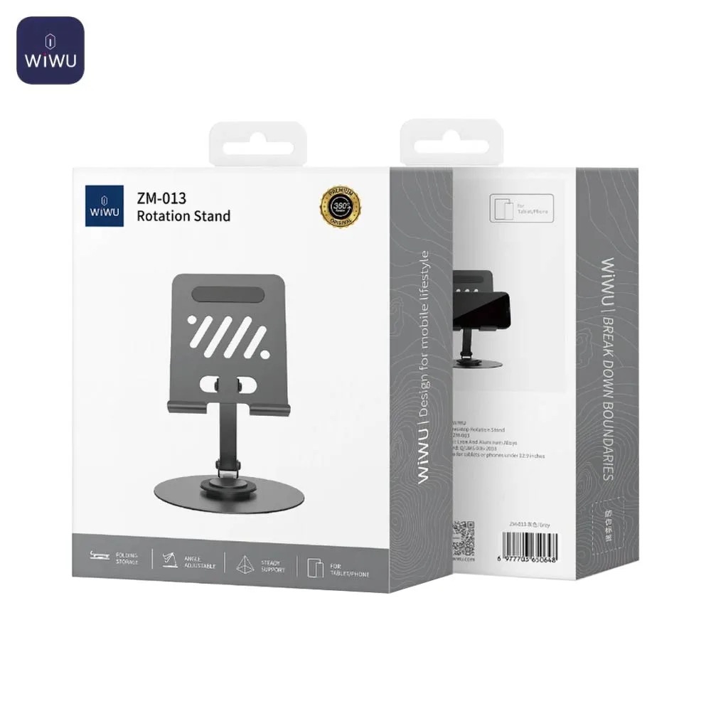 Support pour Smartphone et Tablette Wiwu Rotatif Gris — vue 2