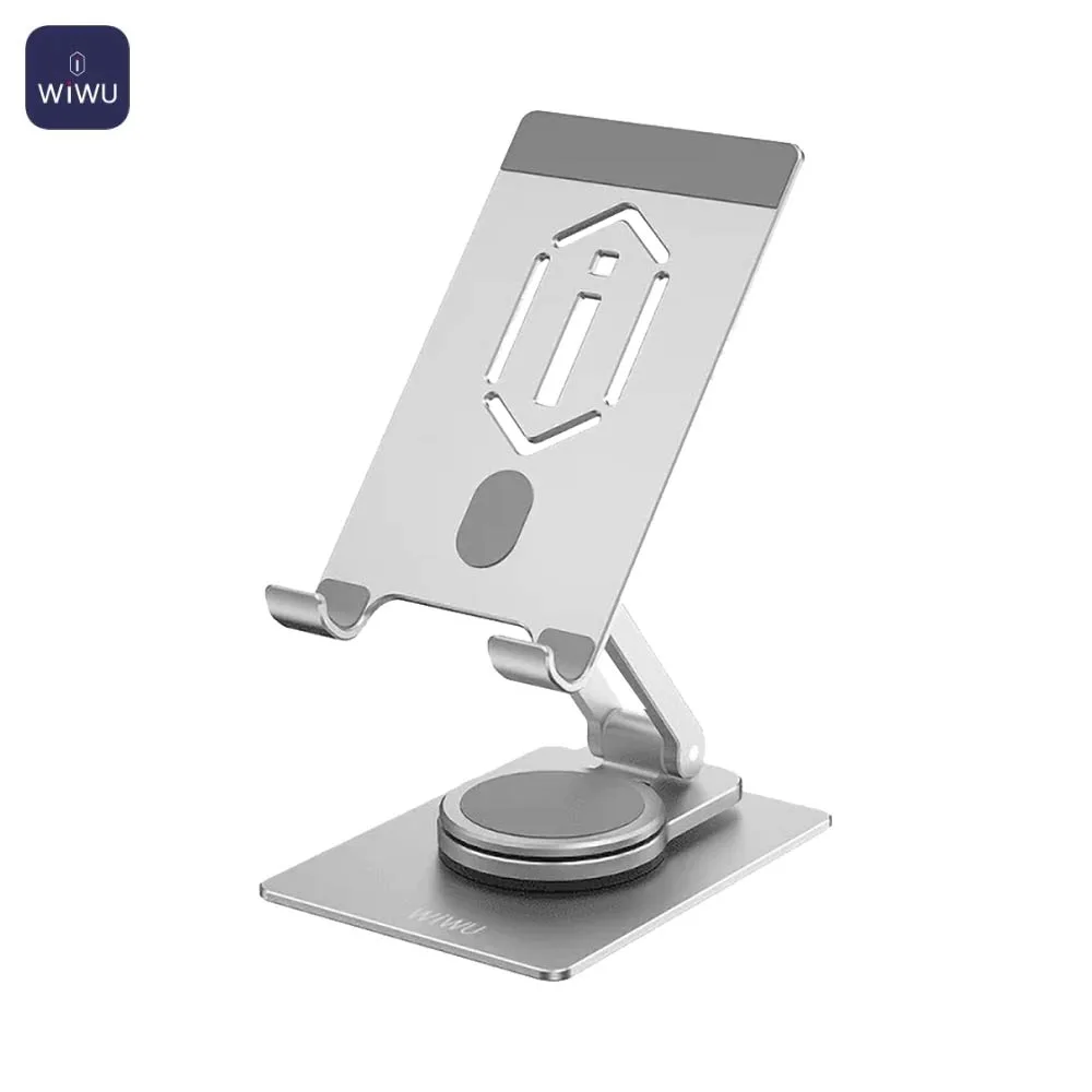 Support pour Smartphone et Tablette Wiwu ZM107 Pliable avec Rotation 360° Argent