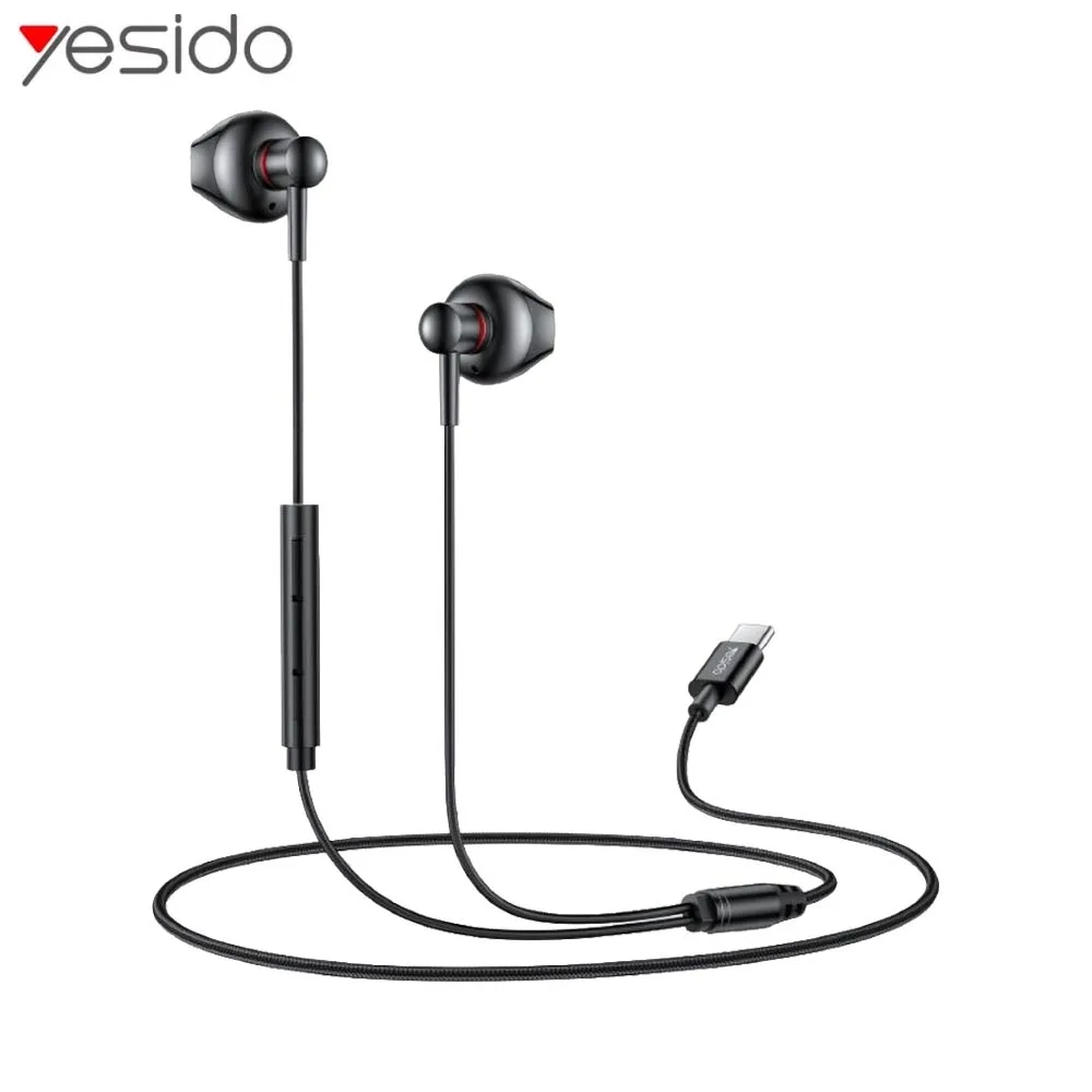 Écouteurs Filaires USB-C Yesido YH49 Noir