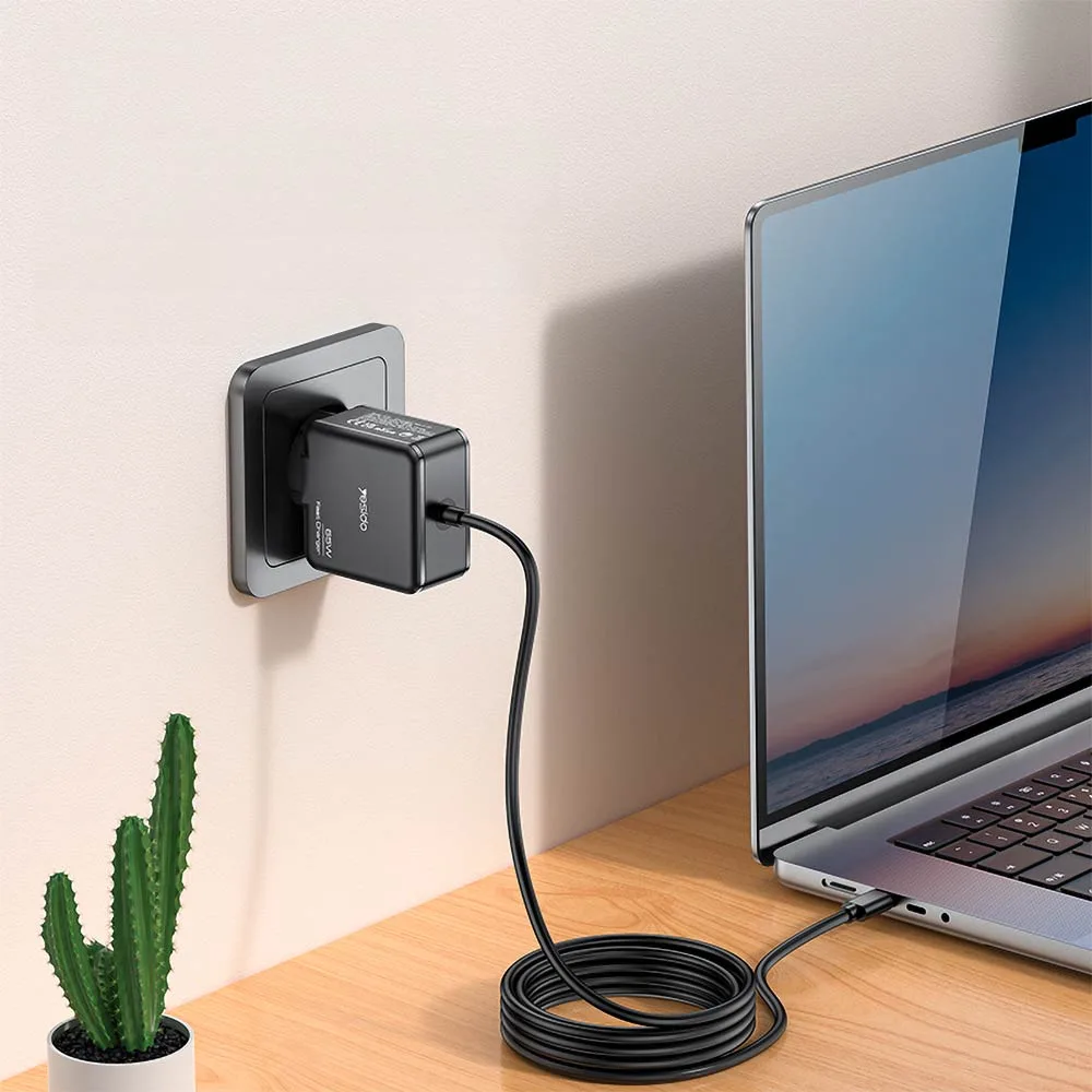 Chargeur PC Yesido YC75 Type-C 65W Noir — vue 2