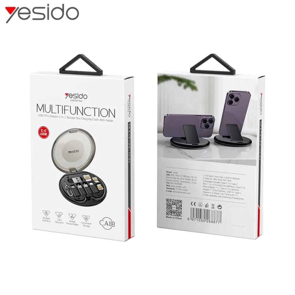 Kit d'Accessoires Yesido CA118 Multifonction 6 en 1 Noir — vue 3