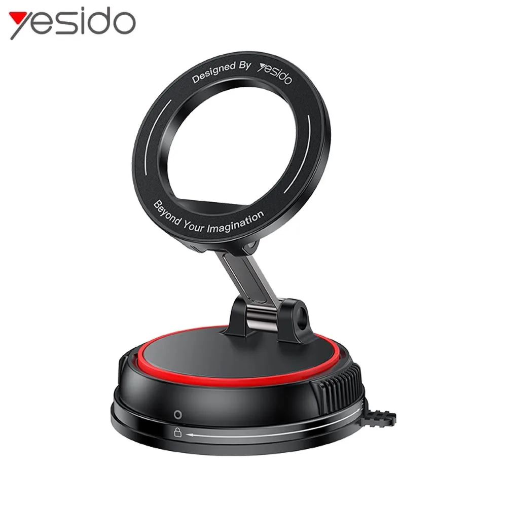Support Smartphone Magnétique pour Voiture Yesido C219 Fixation par Ventouse Noir