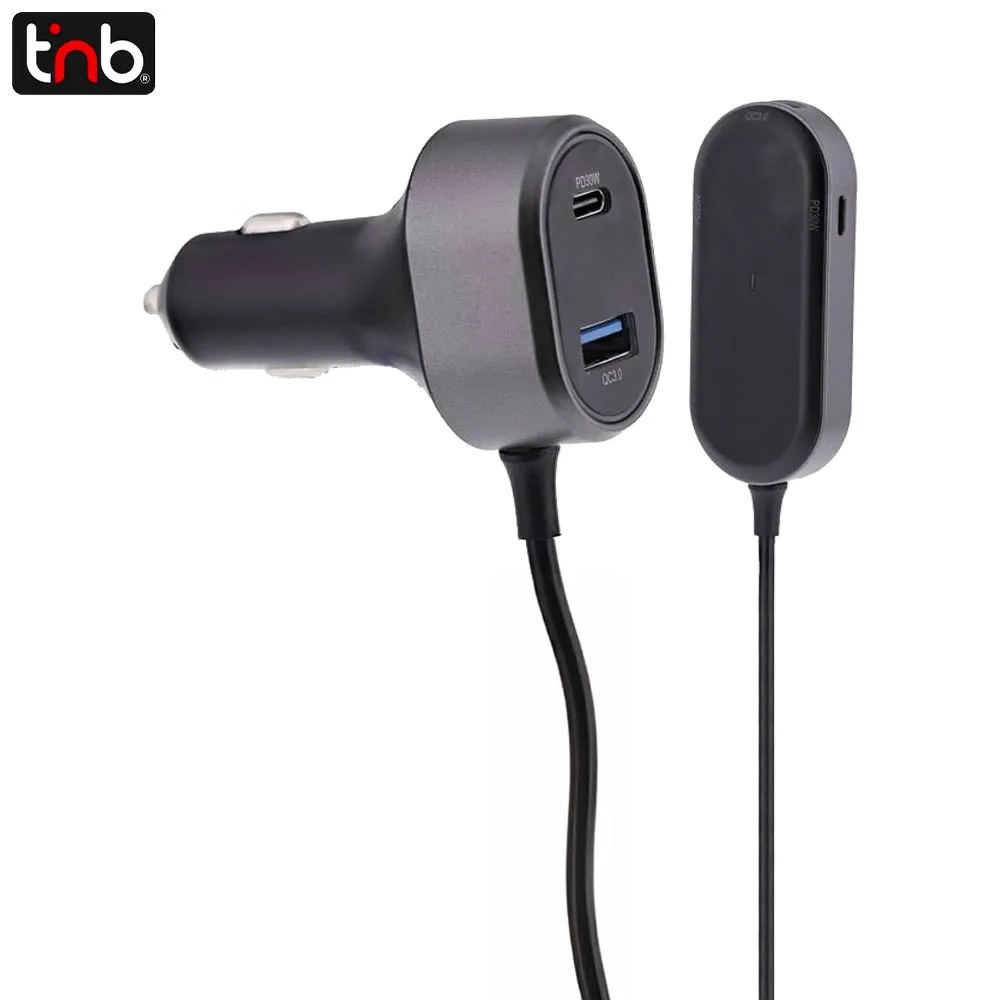 Chargeur Allume-Cigare T'nb avec Rallonge (2x USB + 3x Type-C) 98W CACSHARE3