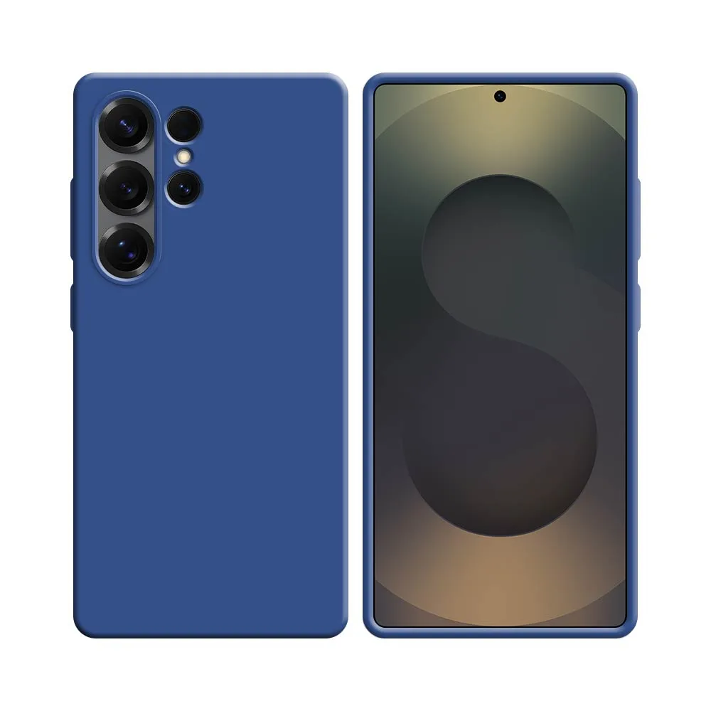 Coque Silicone Compatible pour Samsung Galaxy S25 Ultra S938 Bleu Marine
