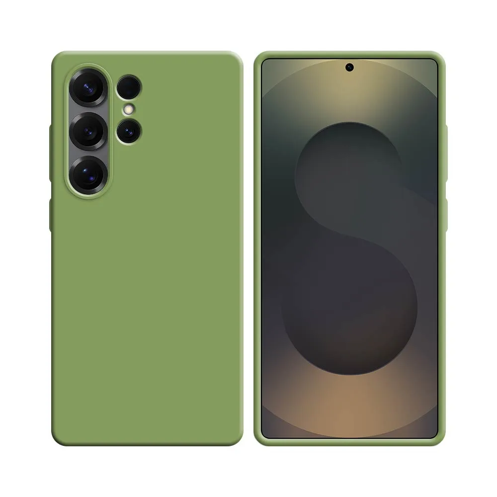 Coque Silicone Compatible pour Samsung Galaxy S25 Ultra S938 Vert