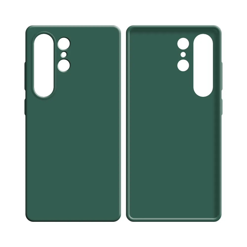 Coque Silicone Compatible pour Samsung Galaxy S25 Ultra S938 Vert Foncé — vue 2