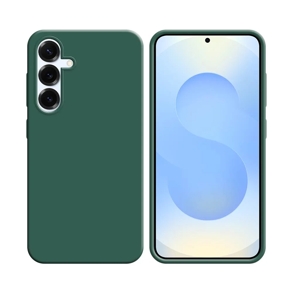 Coque Silicone Compatible pour Samsung Galaxy S25 Plus Vert Foncé