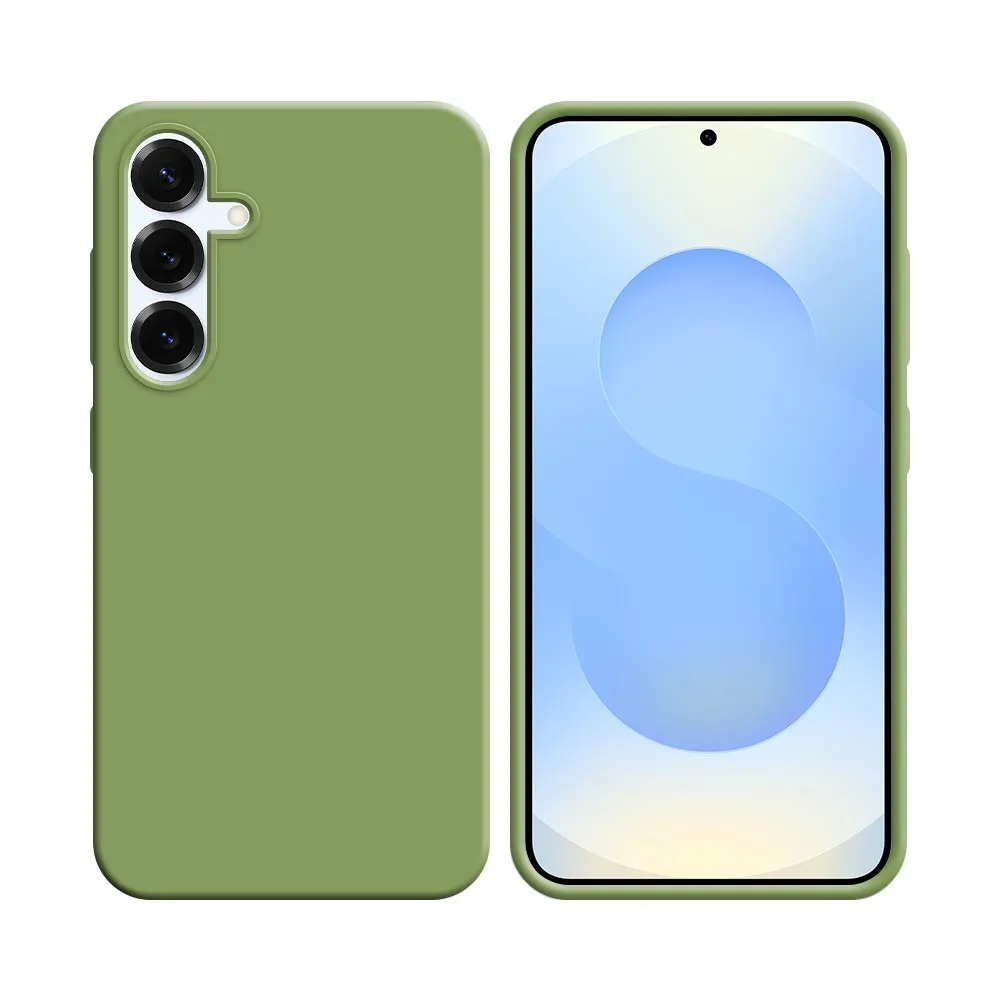 Coque Silicone Compatible pour Samsung Galaxy S25 Plus S936 Vert