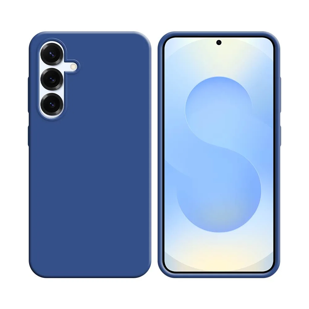 Coque Silicone Compatible pour Samsung Galaxy S25 Bleu Marine