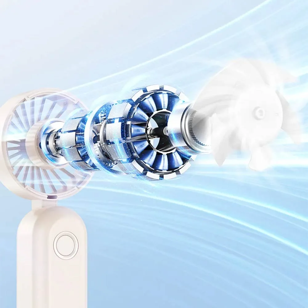Mini Ventilateur Portable Usams ZB352 Pliable à Affichage Numérique 1200mAh Noir — vue 3