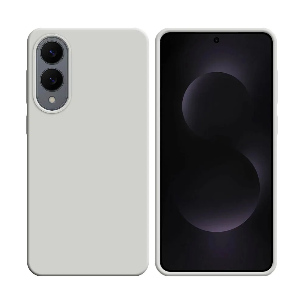 Coque Silicone Compatible pour Samsung Galaxy S25 Edge S937 (#09) Blanc