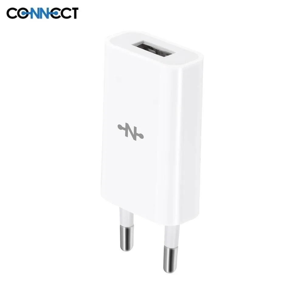Pack Chargeur Secteur USB CONNECT 5W Bulk x10 Blanc