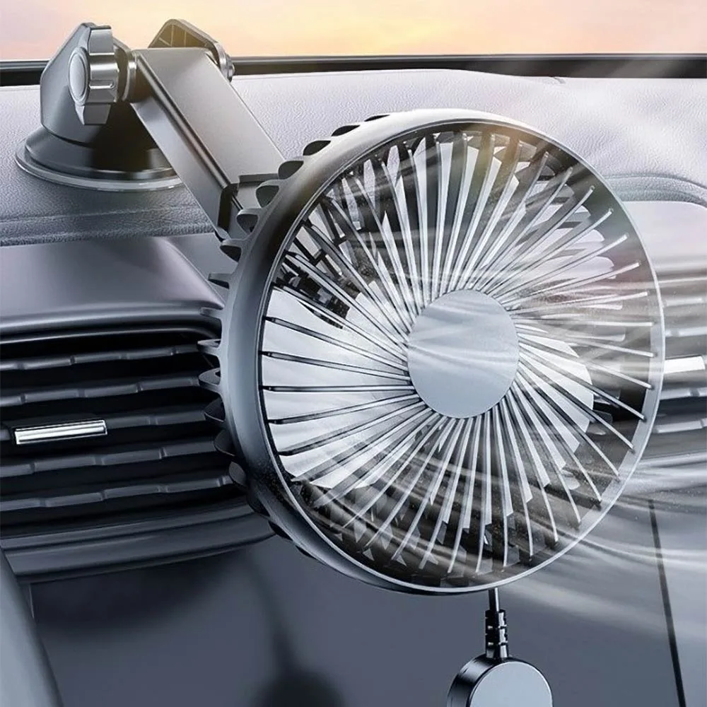 Ventilateur pour Voiture avec Fixation Ventouse Noir — vue 2