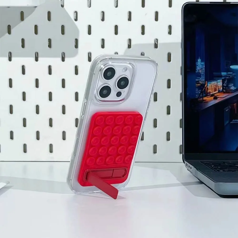Support Ventouse Silicone avec Support Intégré Rouge — vue 2