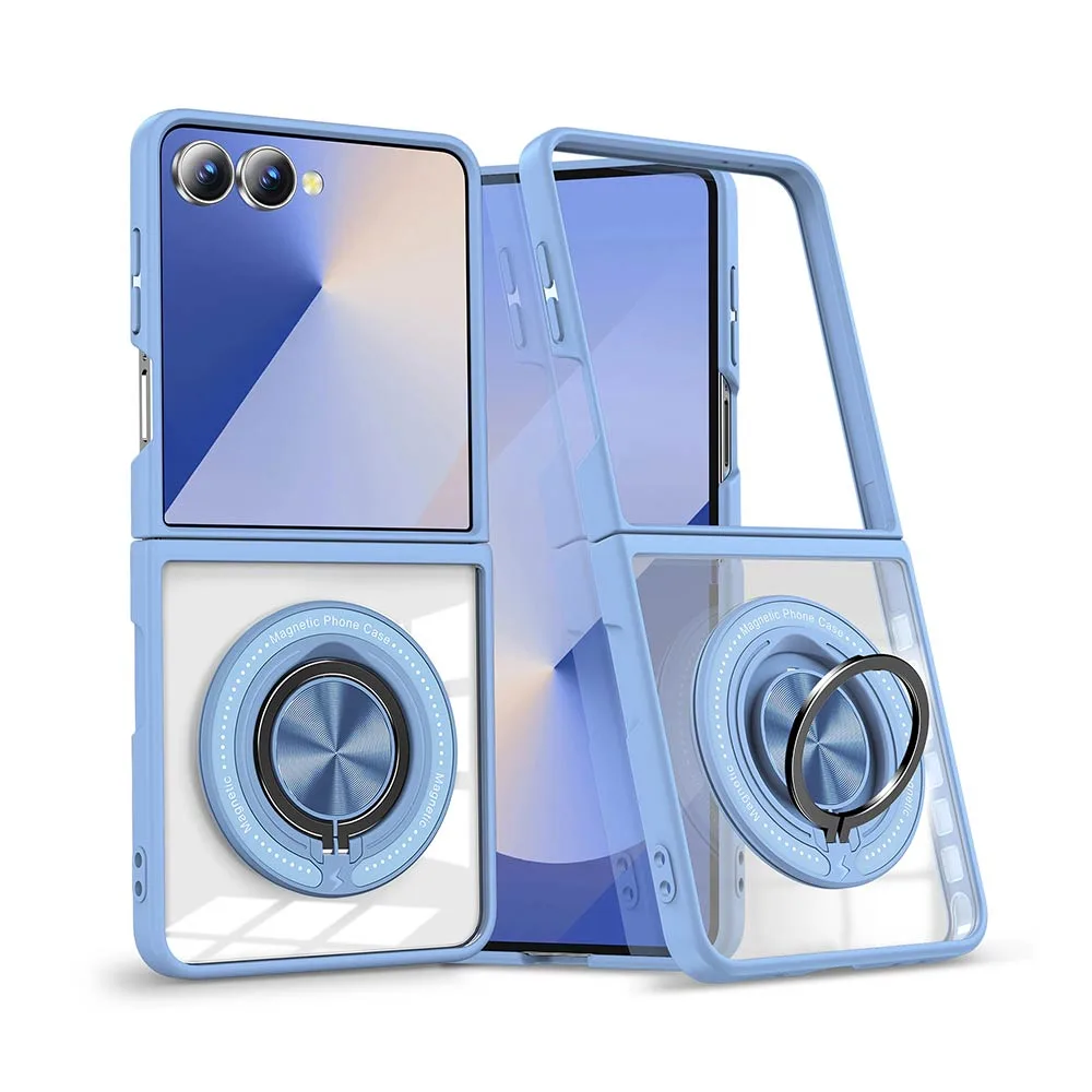 Coque de Protection Magnétique avec Bague 360° Z-FL3 Samsung Galaxy Z Flip 7 5G F766 Bleu