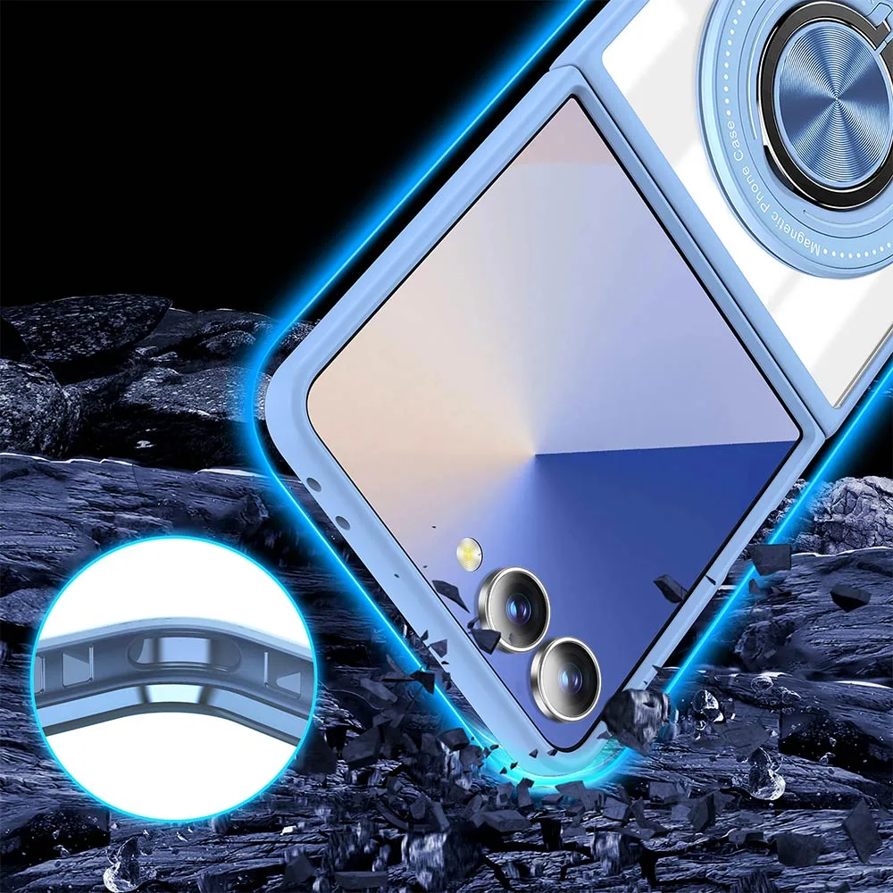 Coque de Protection Magnétique avec Bague 360° Z-FL3 Samsung Galaxy Z Flip 7 5G F766 Bleu — vue 4