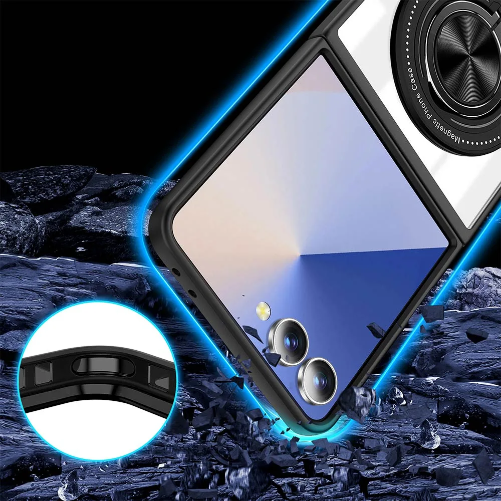 Coque de Protection Magnétique avec Bague 360° Z-FL3 Samsung Galaxy Z Flip 7 5G F766 Noir — vue 4