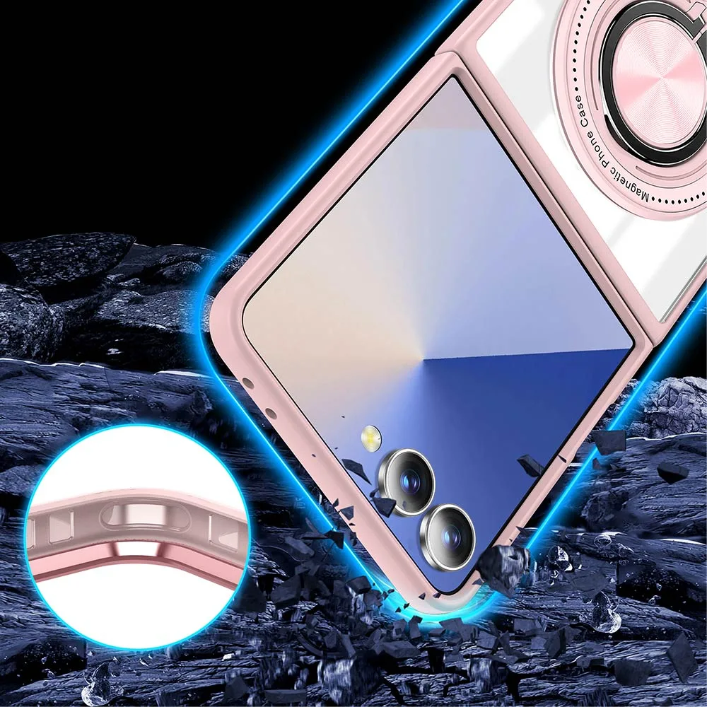 Coque de Protection Magnétique avec Bague 360° Z-FL3 Samsung Galaxy Z Flip 7 5G F766 Rose — vue 4
