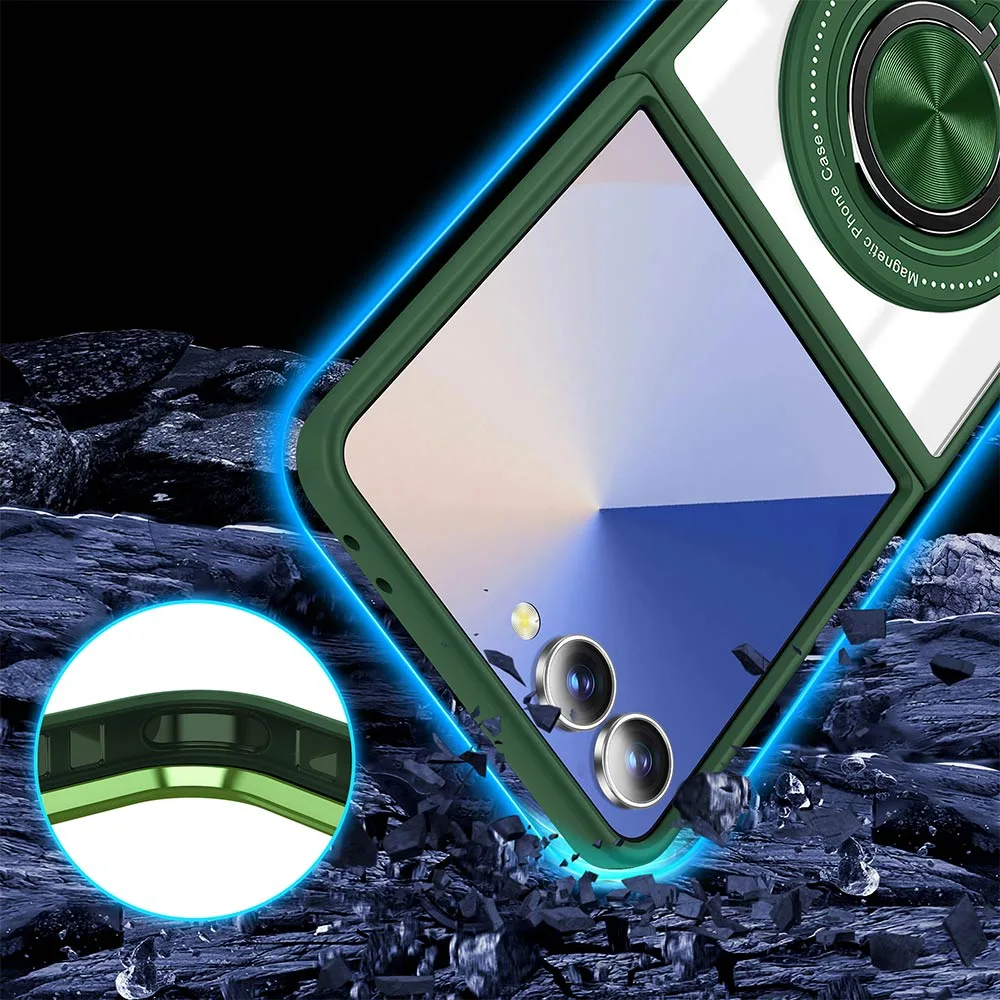 Coque de Protection Magnétique avec Bague 360° Z-FL3 Samsung Galaxy Z Flip 7 5G F766 Vert — vue 4