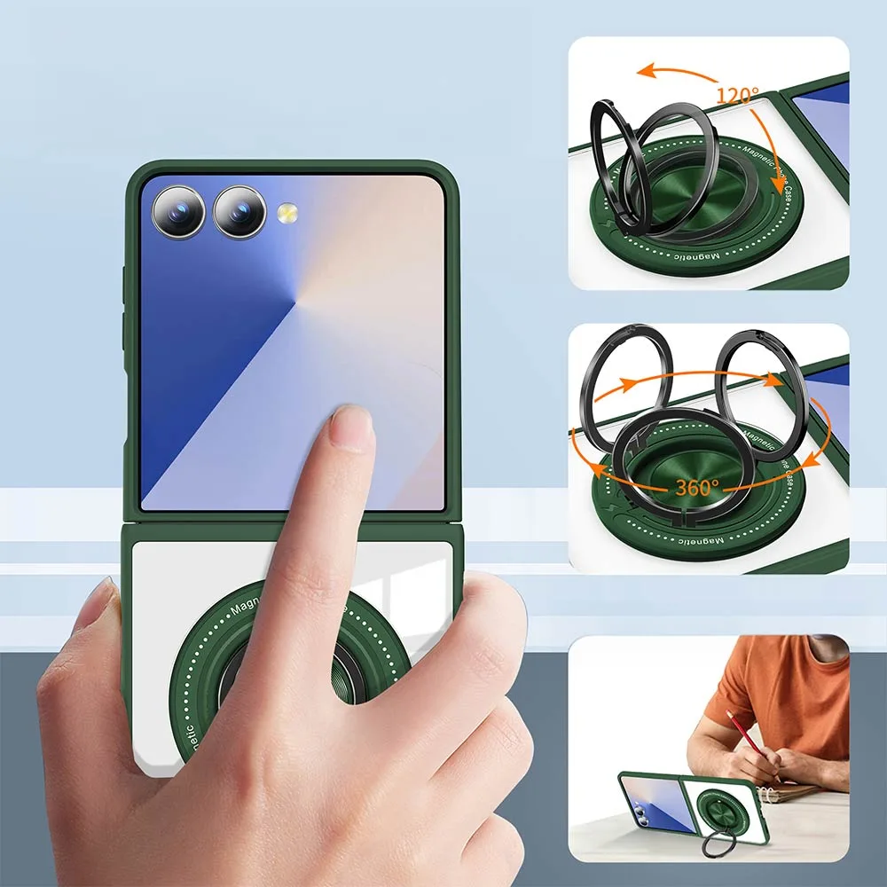 Coque de Protection Magnétique avec Bague 360° Z-FL3 Samsung Galaxy Z Flip 7 5G F766 Vert — vue 5