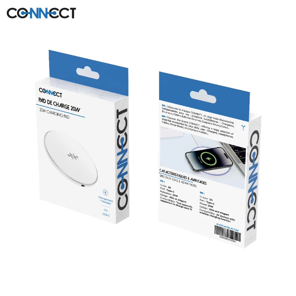 Chargeur à Induction CONNECT 20W Blanc — vue 3